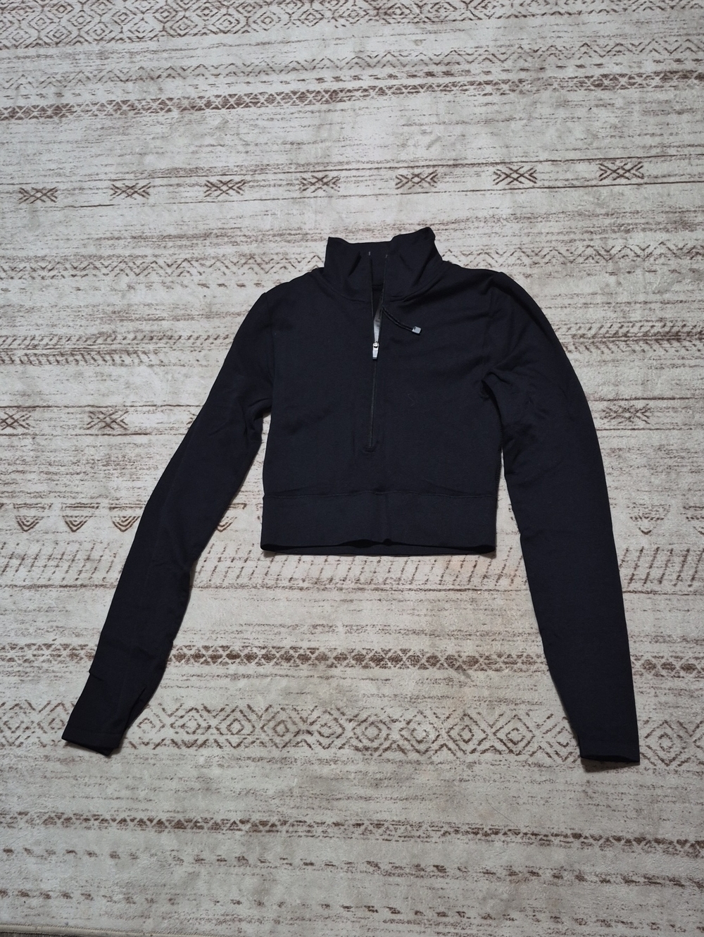 Garage Black Quarter-Zip Cropped Pullover